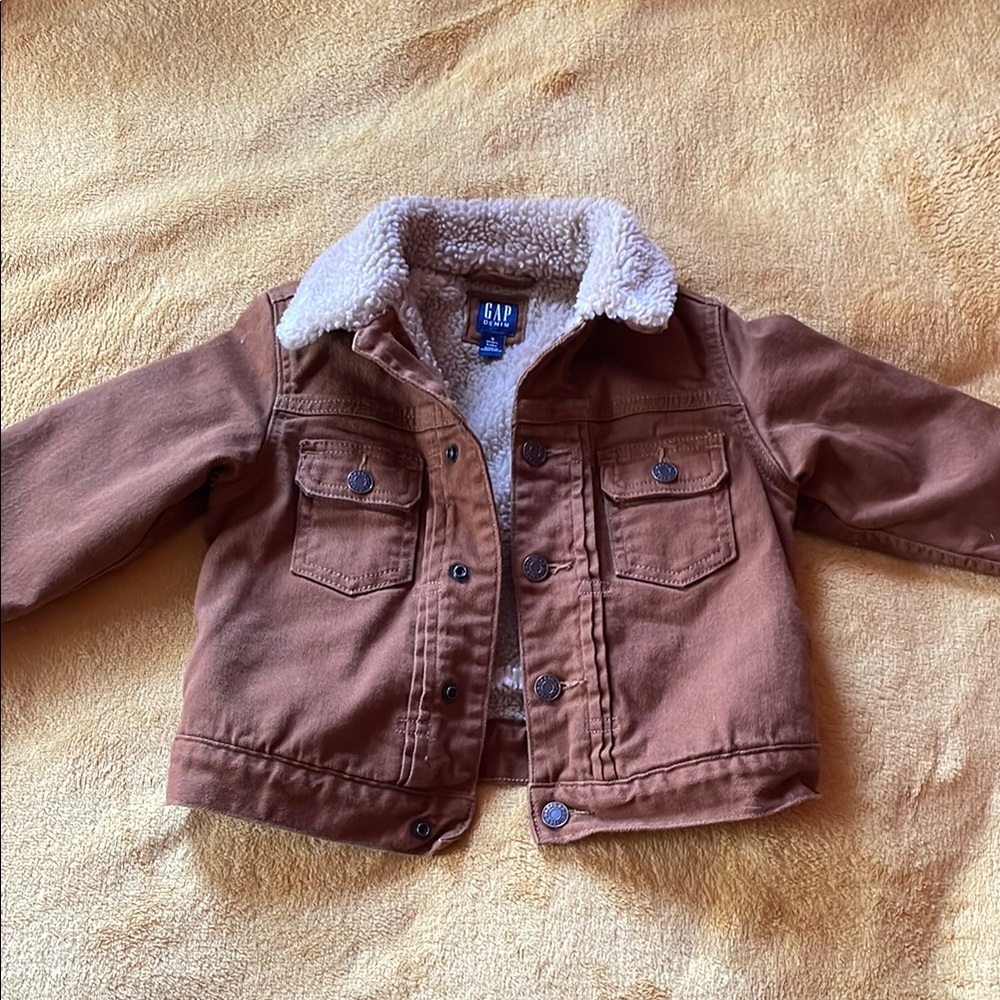 GAP Kids Brown Sherpa-Lined Jacket